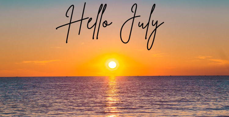 Hello July, sunset over the sea