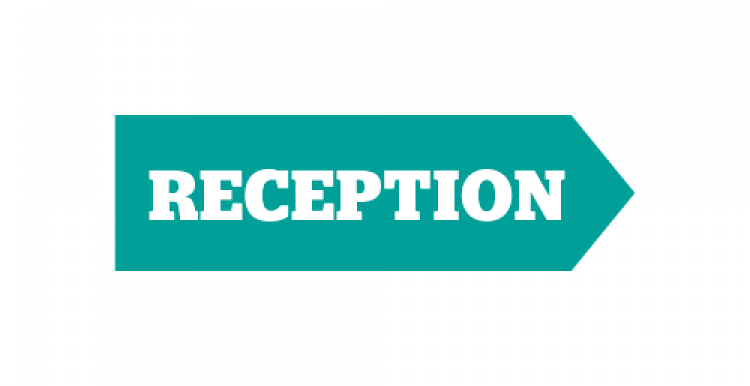 Infogographic of sign saying reception