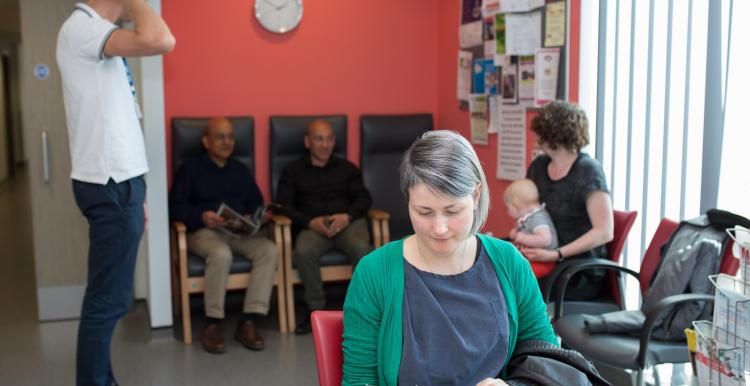 People waiting in GP reception