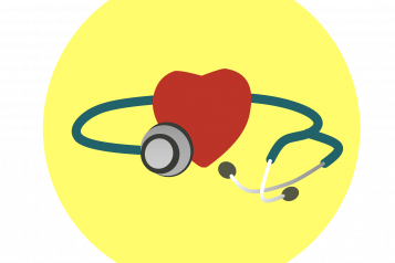 Graphic of a heart and a stethoscope