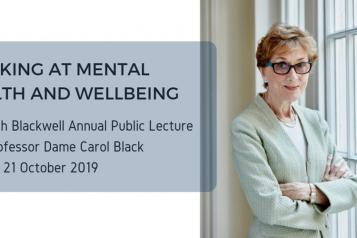 Image of Dame Carol Black who will be speaking at the Elizabeth Backwell Institute on 21 October on mental health and wellbeing in the workplace