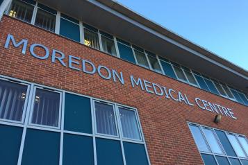 Shot of the outside of Moredon Medical Centre 