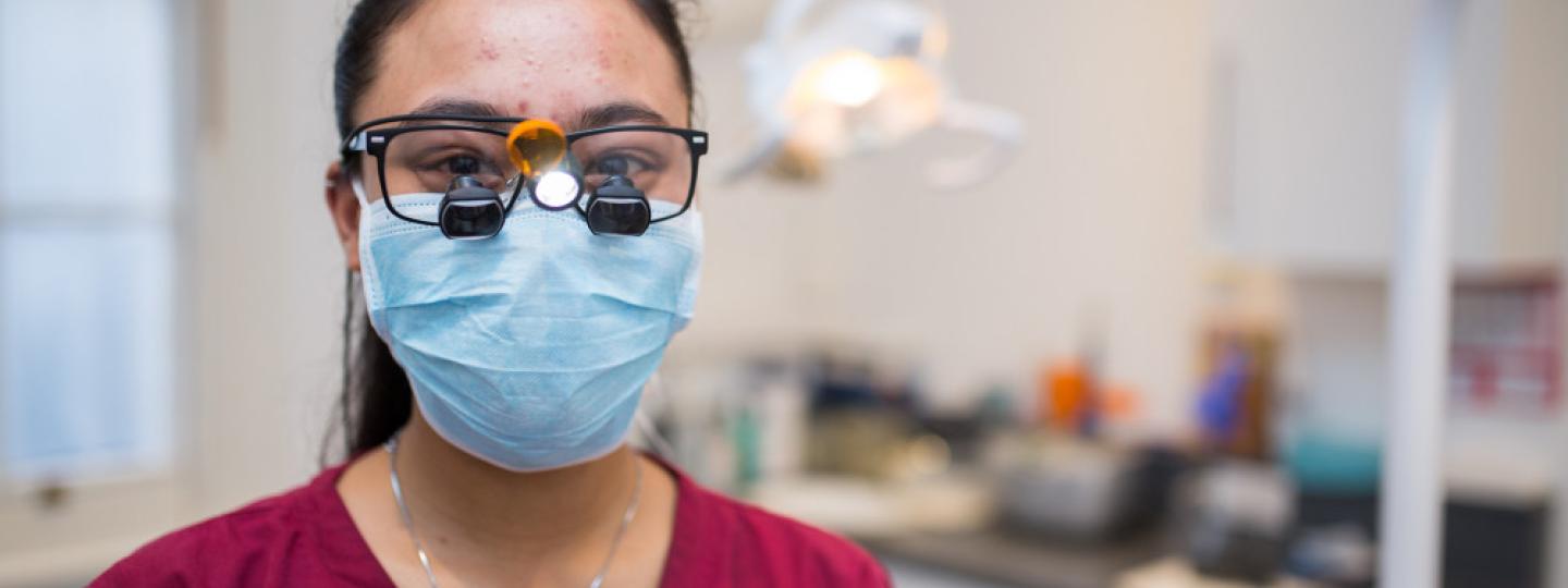 Dentist with special glasses 