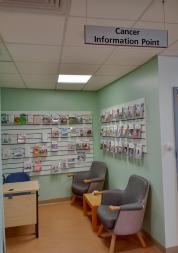 Cancer information point and waiting area. 