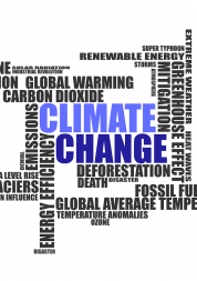 word cloud of different words linked to climate change